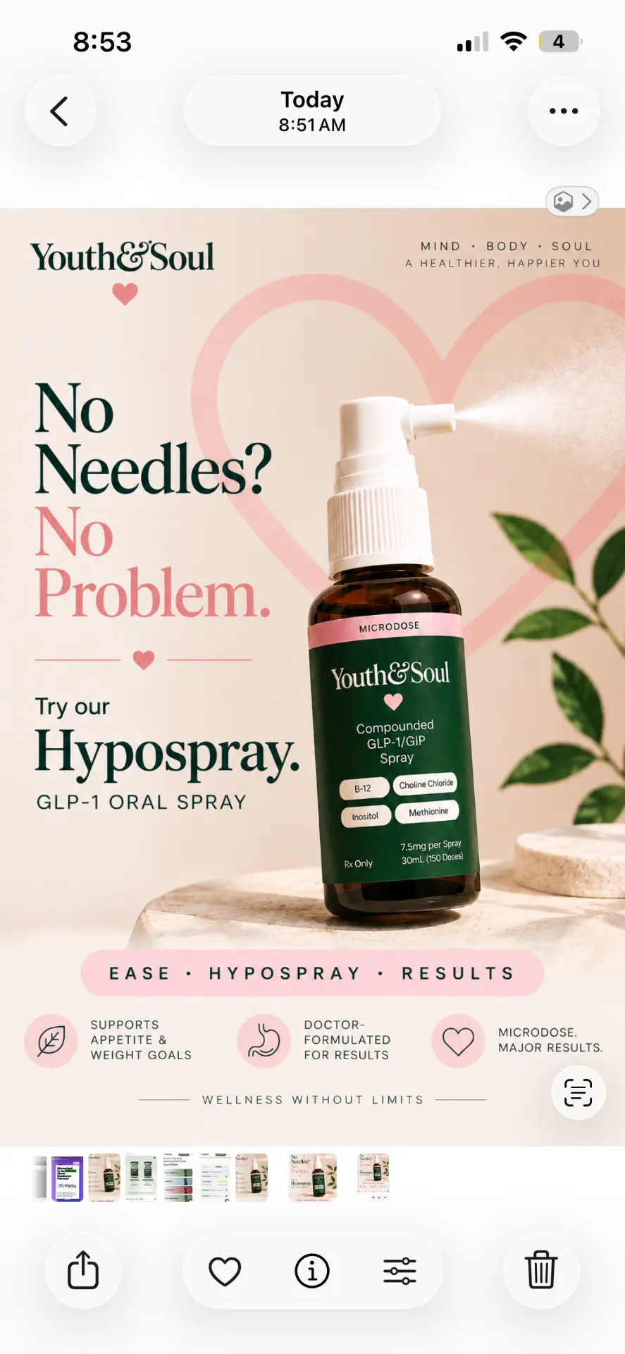 Youth & Soul Dual GLP/GLP-1 Tirzepatide needle-free body hypo-spray device