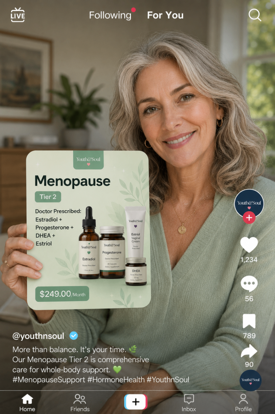 Youth & Soul menopause creator content