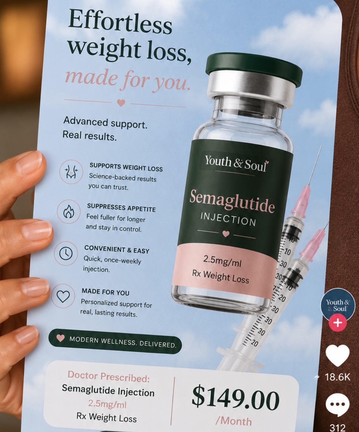 Youth & Soul Semaglutide injection — effortless weight loss made for you