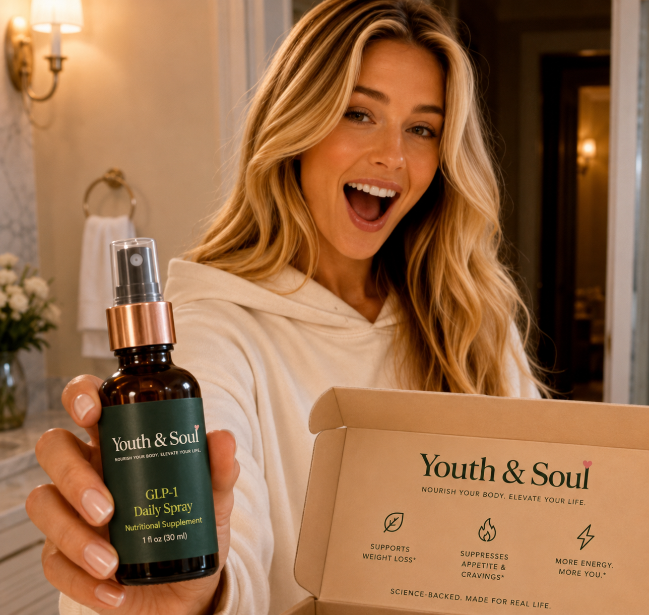 Youth & Soul GLP-1 spray creator post