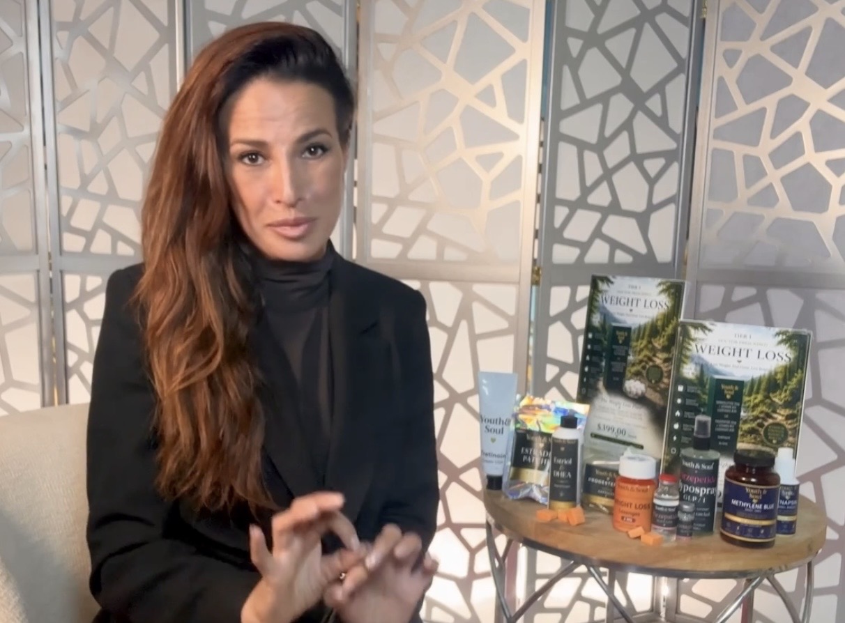 Jo Ankier, ESPN news reporter and international athlete, with Youth & Soul products